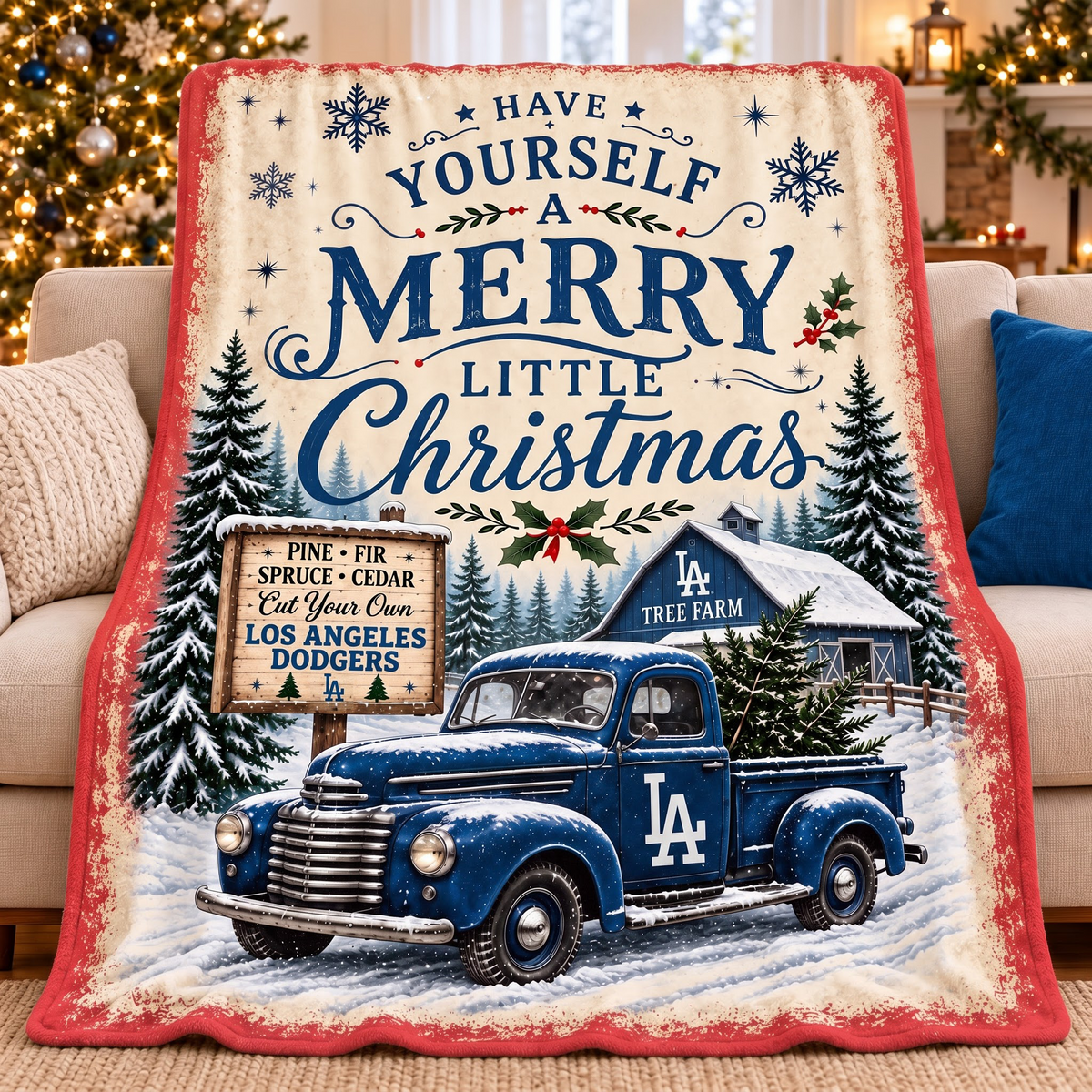 Premium MLB x LAD Tree Farm Blanket