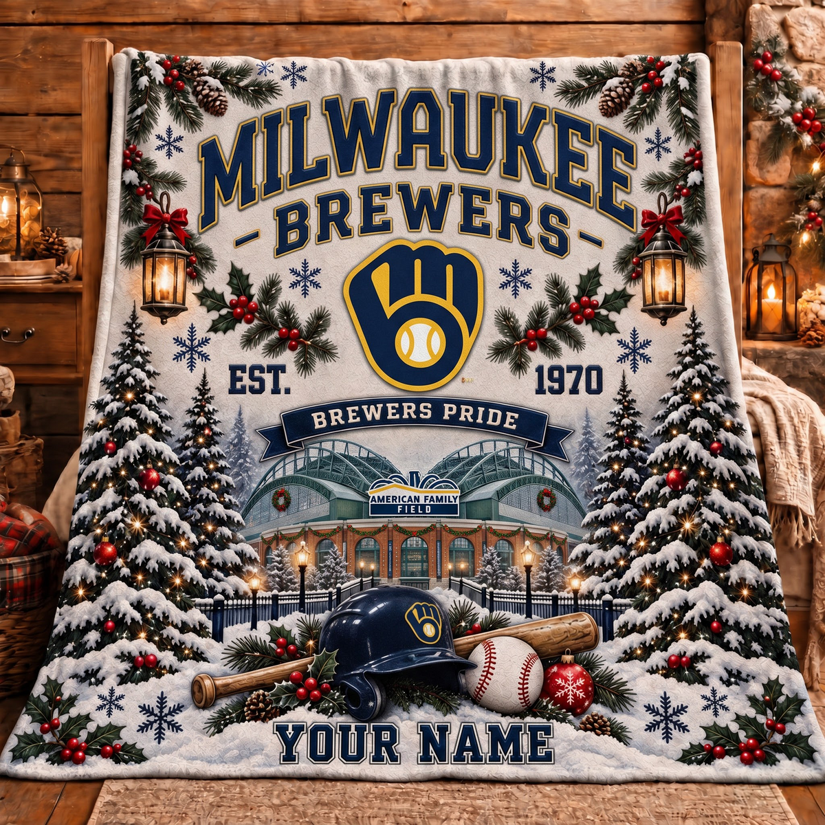 Premium MLB x MIL Pride Personalized Name Blanket