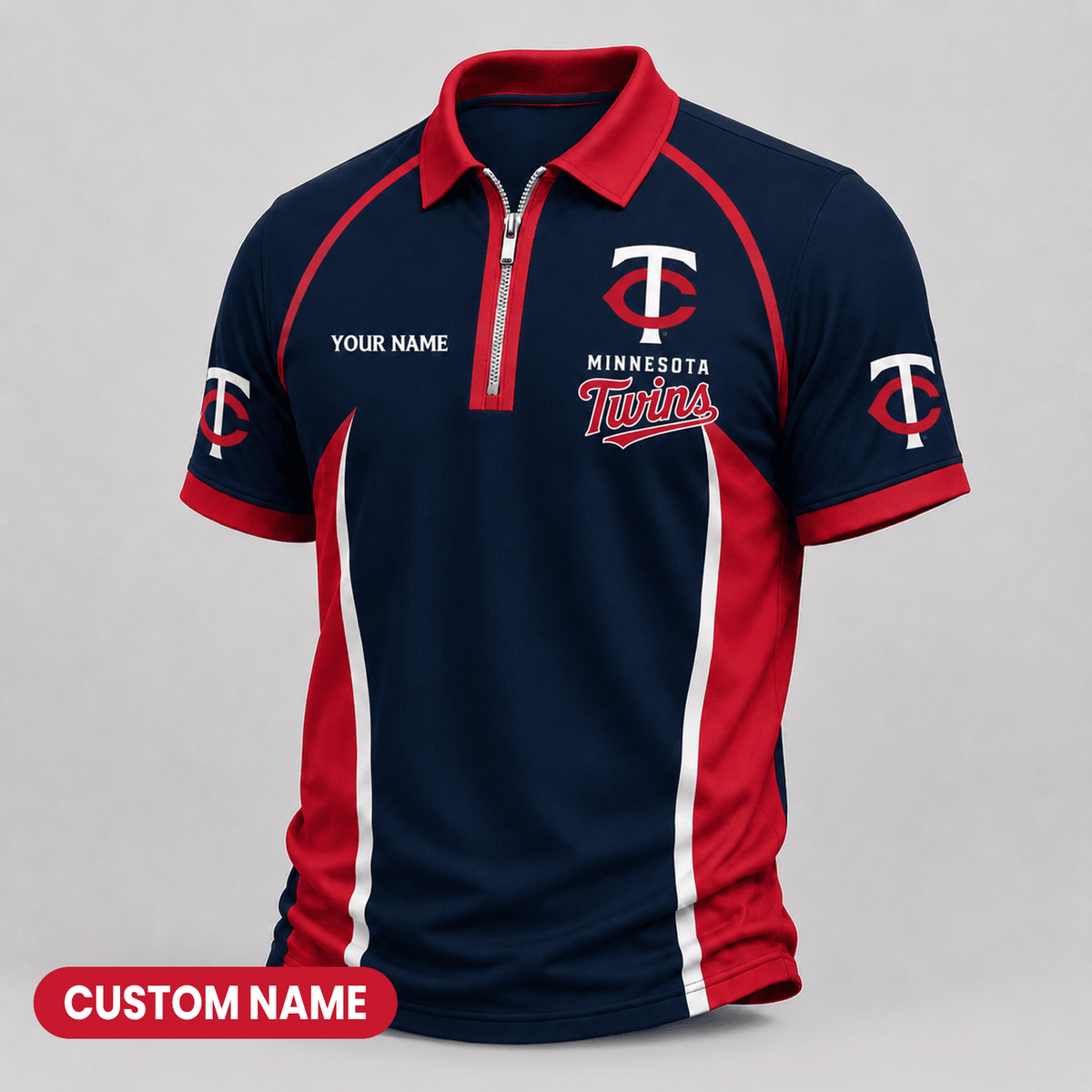 Premium MLB x MIN Performance Zipper Polo Shirt