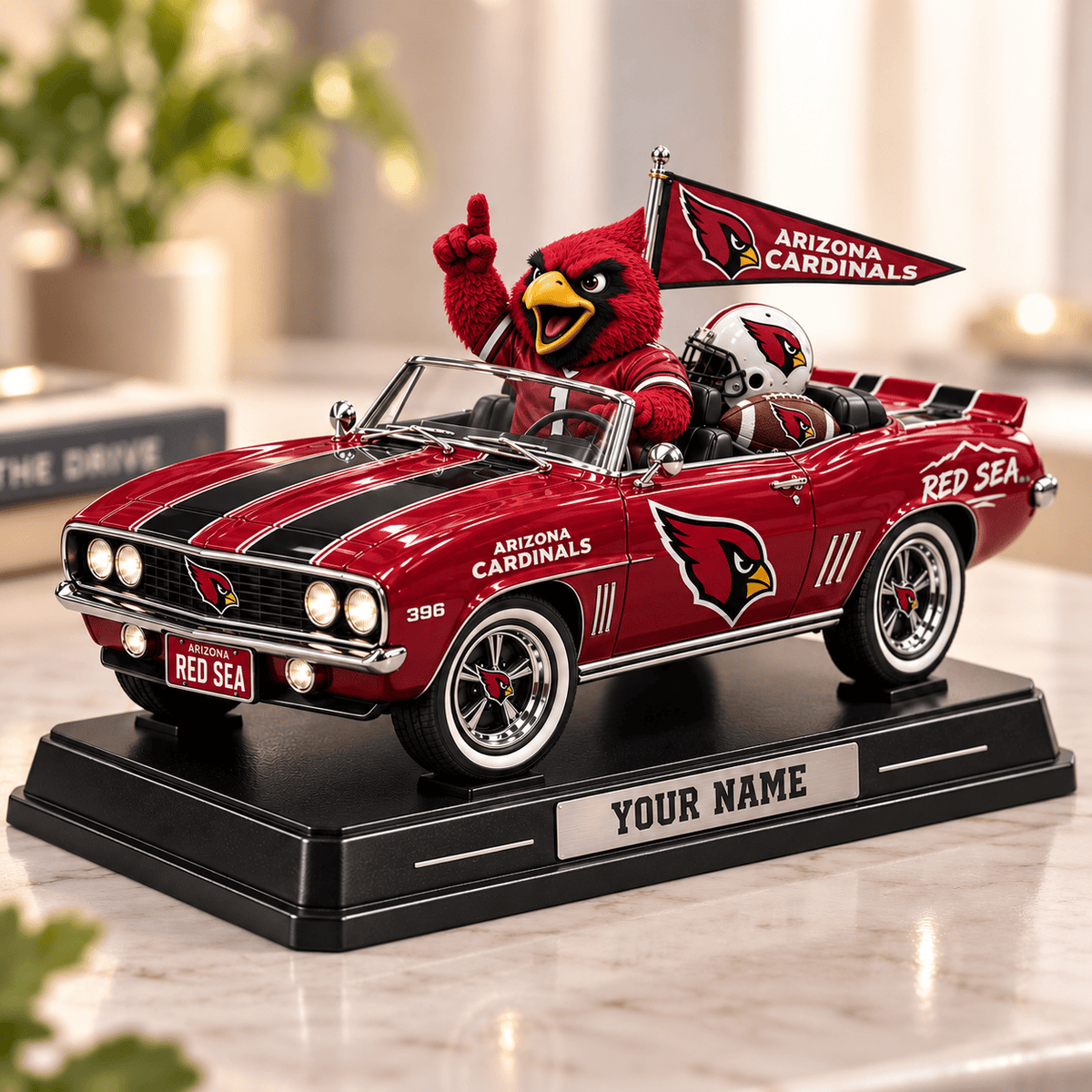 Premium NFL x ARI Car Personalized Name Acrylic Block Plaque