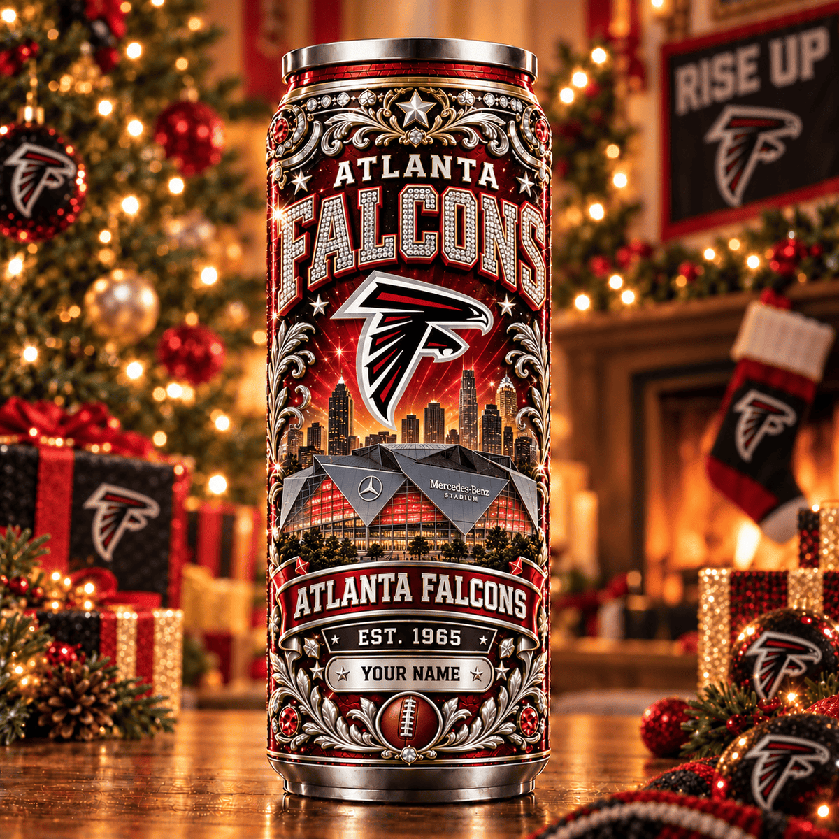 Premium NFL x ATL Personalized Name Can Tumbler