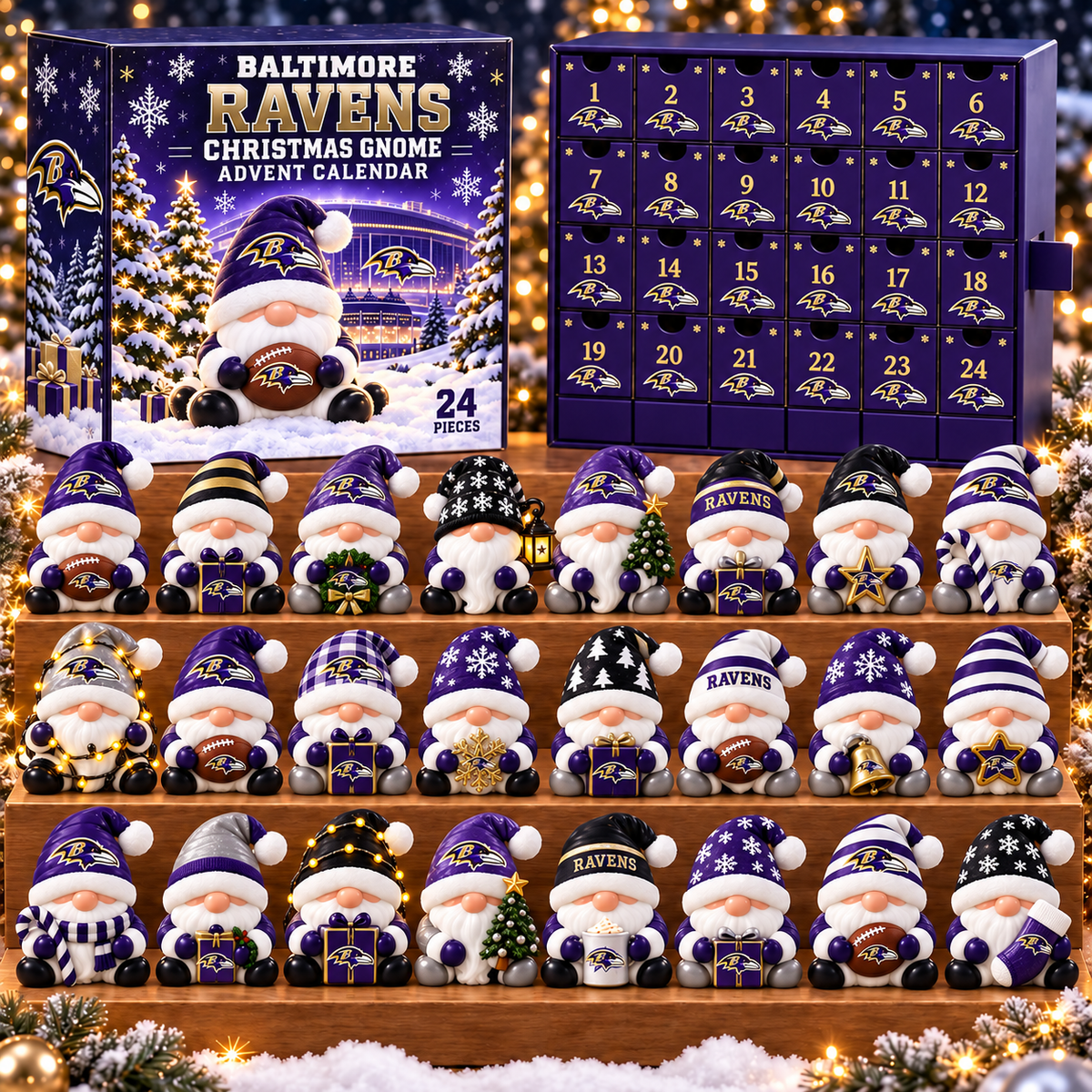 Premium NFL x BAL Christmas Gnome Advent Calendar
