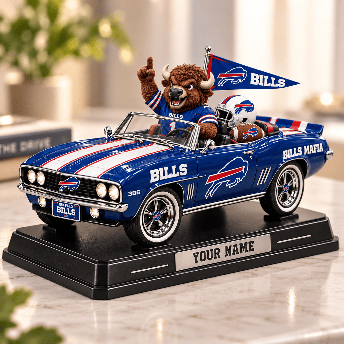 Premium NFL x BUF Car Personalized Name Acrylic Block Plaque