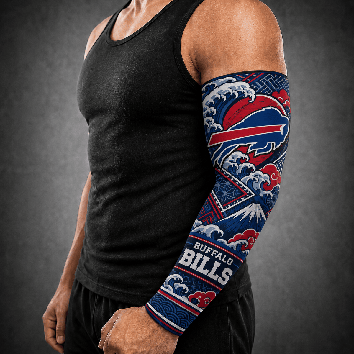 Premium NFL x BUF Japan Personalized Name Arm Sleeve