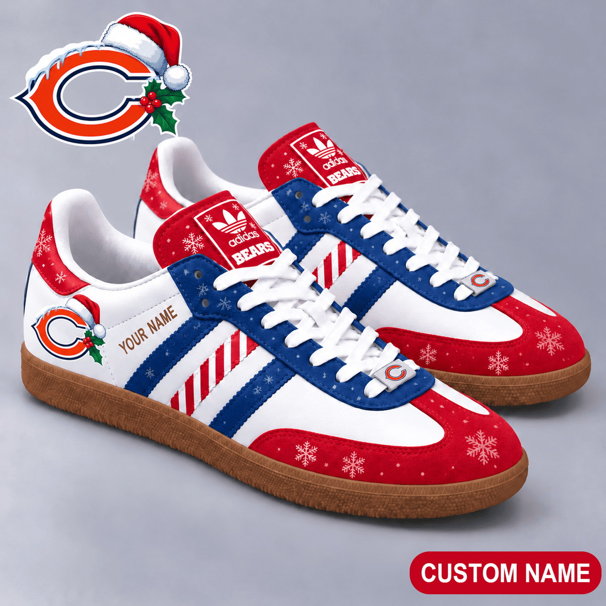 Premium NFL x CHI Merry Stripes Samba Shoes