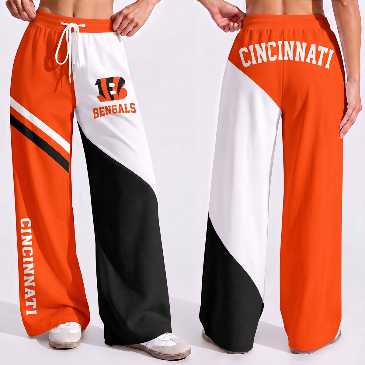 Premium NFL x CIN Game Day Color Block Wide Leg Pants