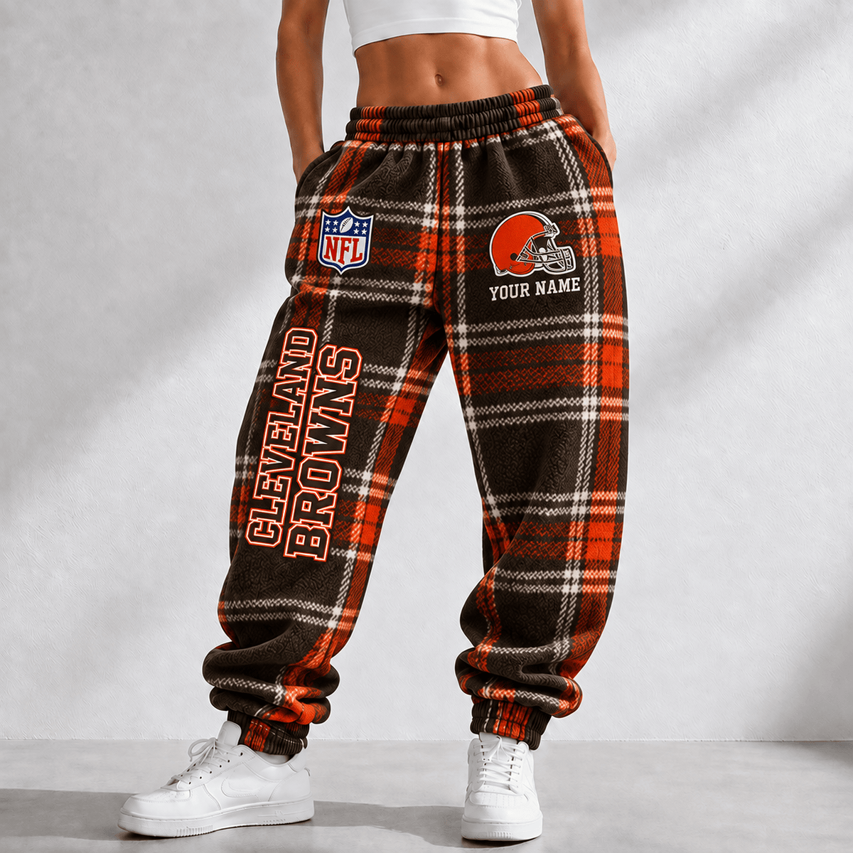 Premium NFL x CLE Personalized Name Long Pants