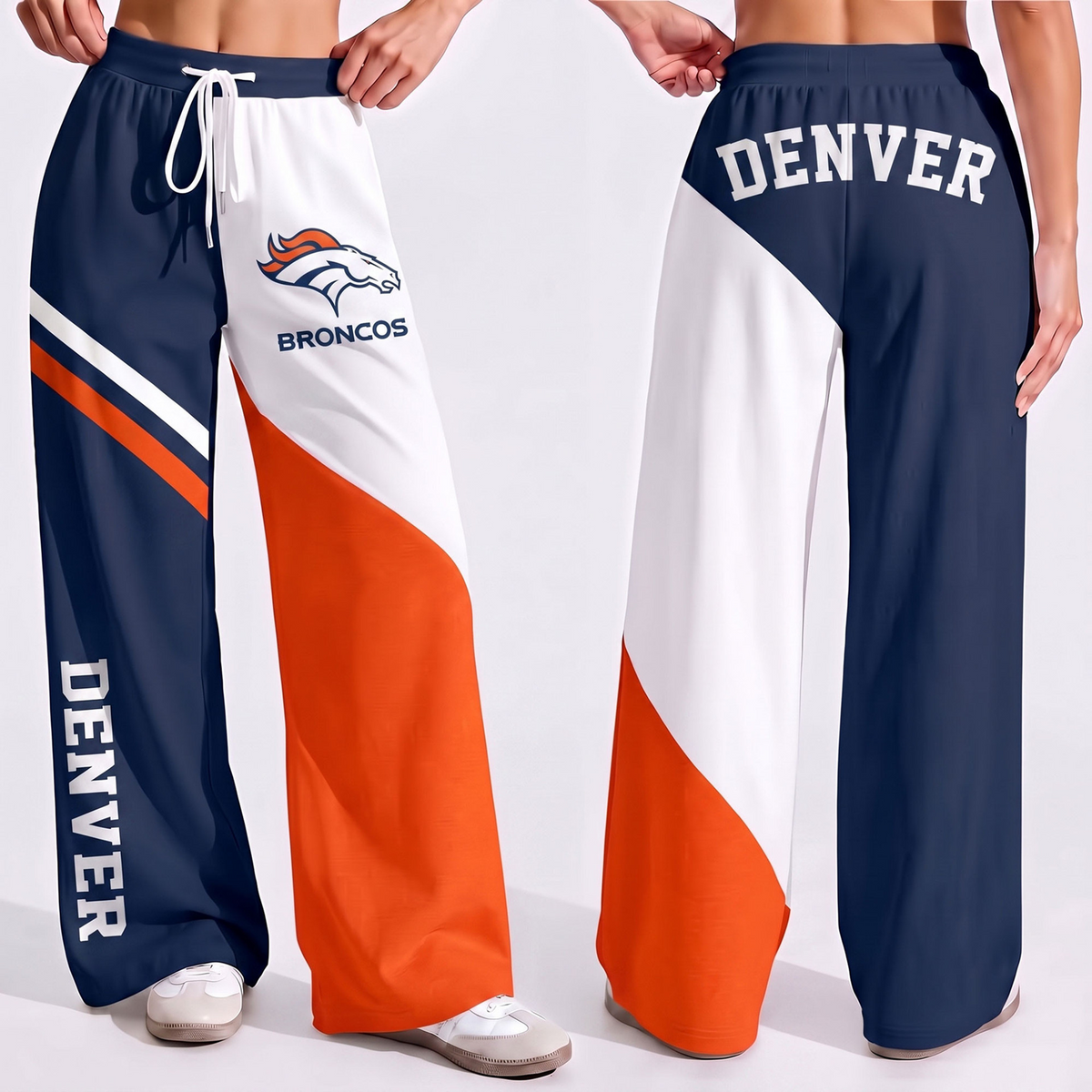 Premium NFL x DEN Game Day Color Block Wide Leg Pants