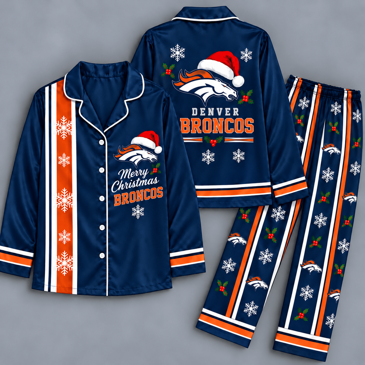 Premium NFL x DEN Merry Matchday Christmas Pajama Set