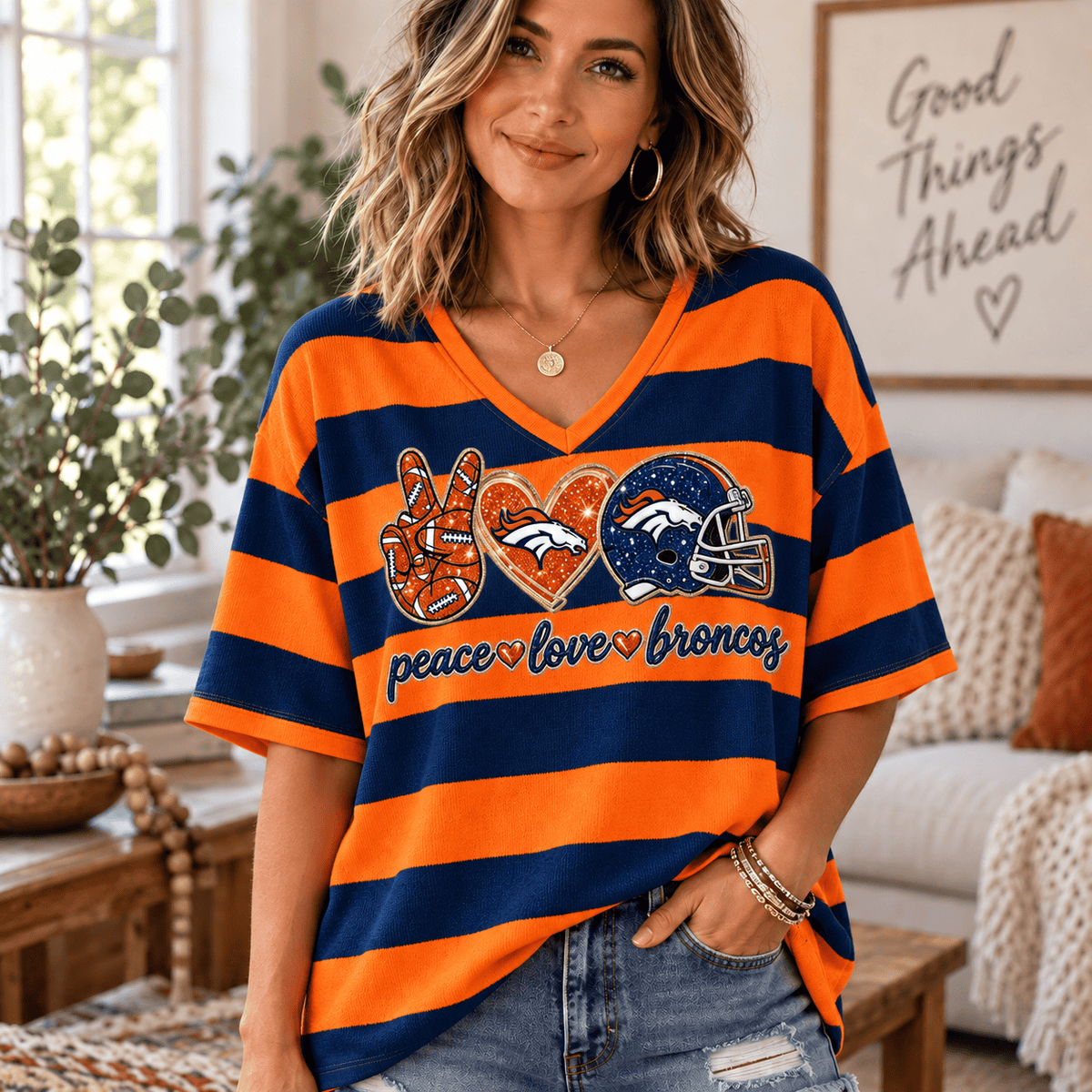 Premium NFL x DEN Women V-Neck Shirt For Fan