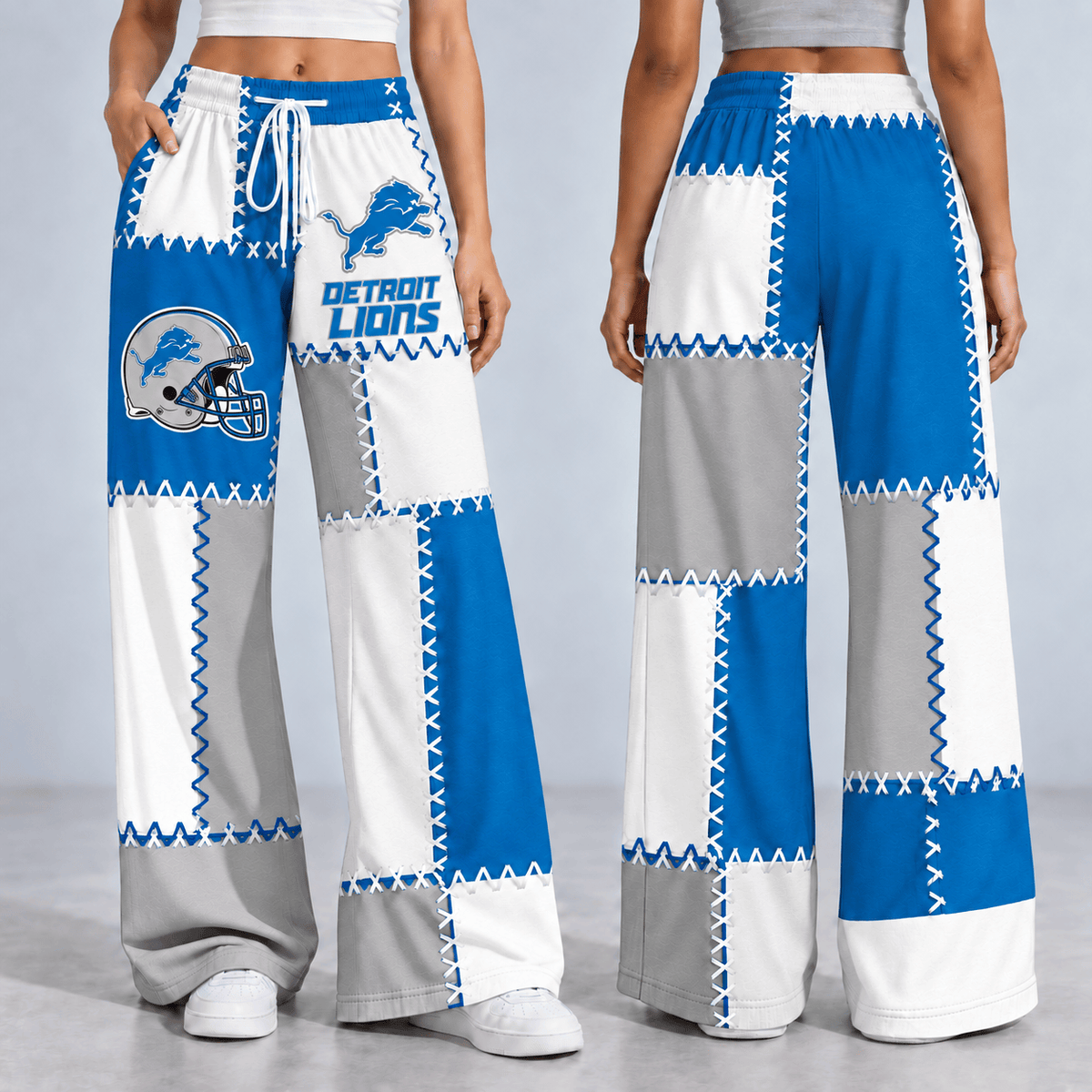 Premium NFL x DET Patchwork Casual Pants