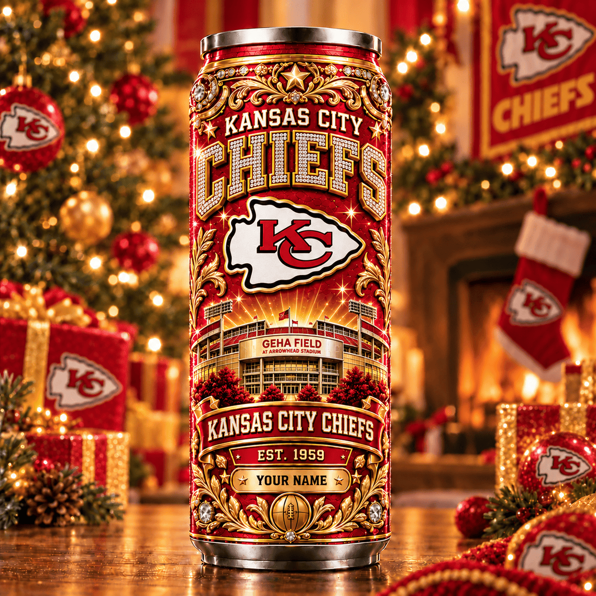 Premium NFL x KC Personalized Name Can Tumbler
