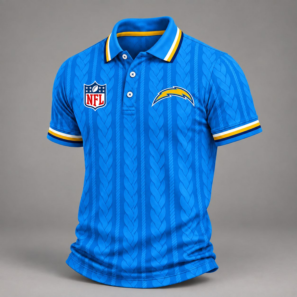 Premium NFL x LAC Retro Football Fan Short Sleeve Apparel Polo Shirt