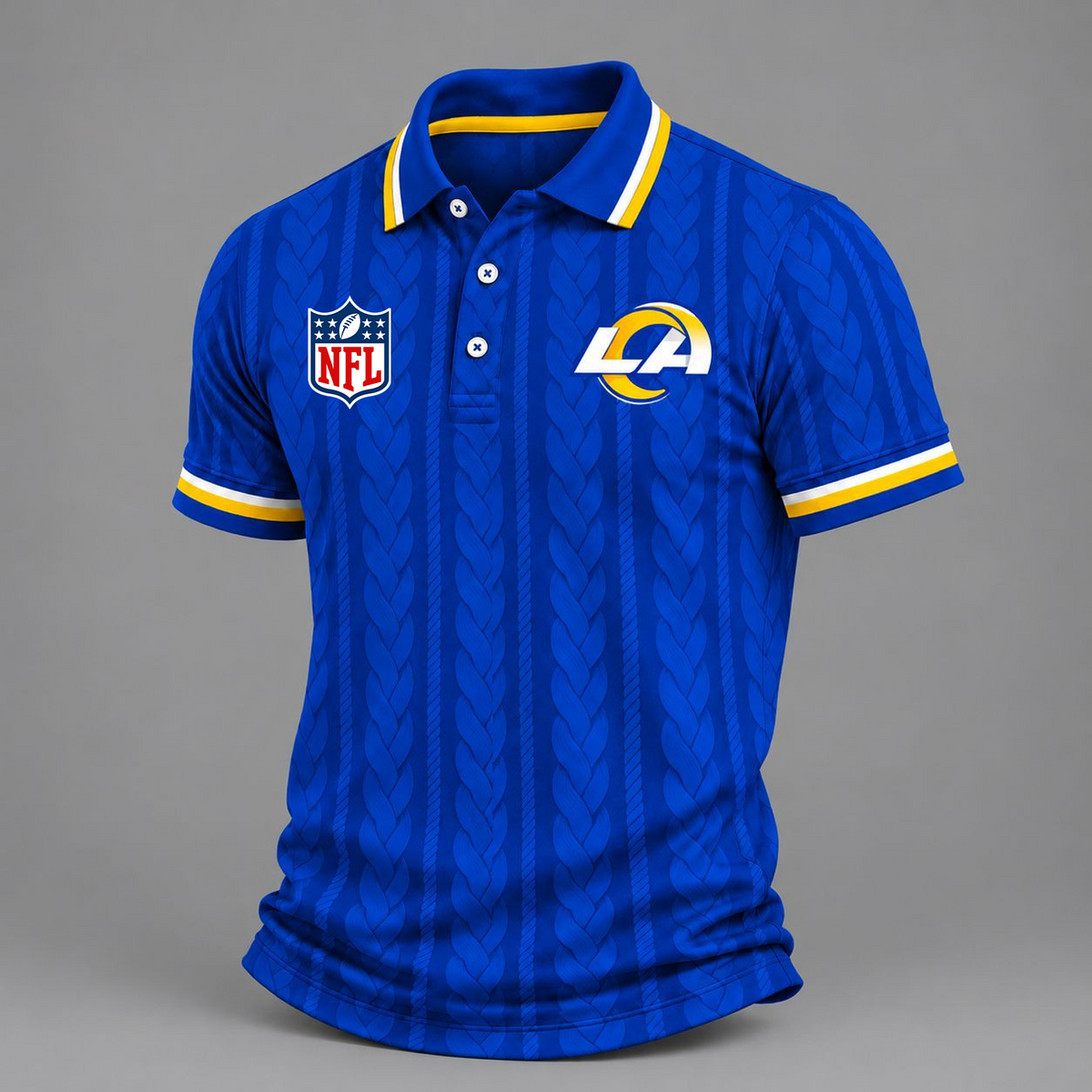 Premium NFL x LAR Retro Football Fan Short Sleeve Apparel Polo Shirt