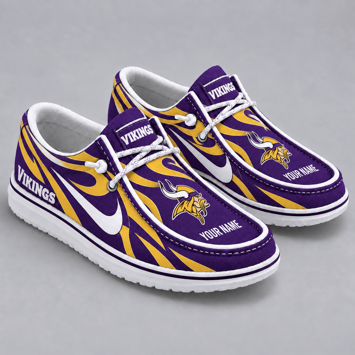 Premium NFL x MIN Flame Pattern Loafer Shoes