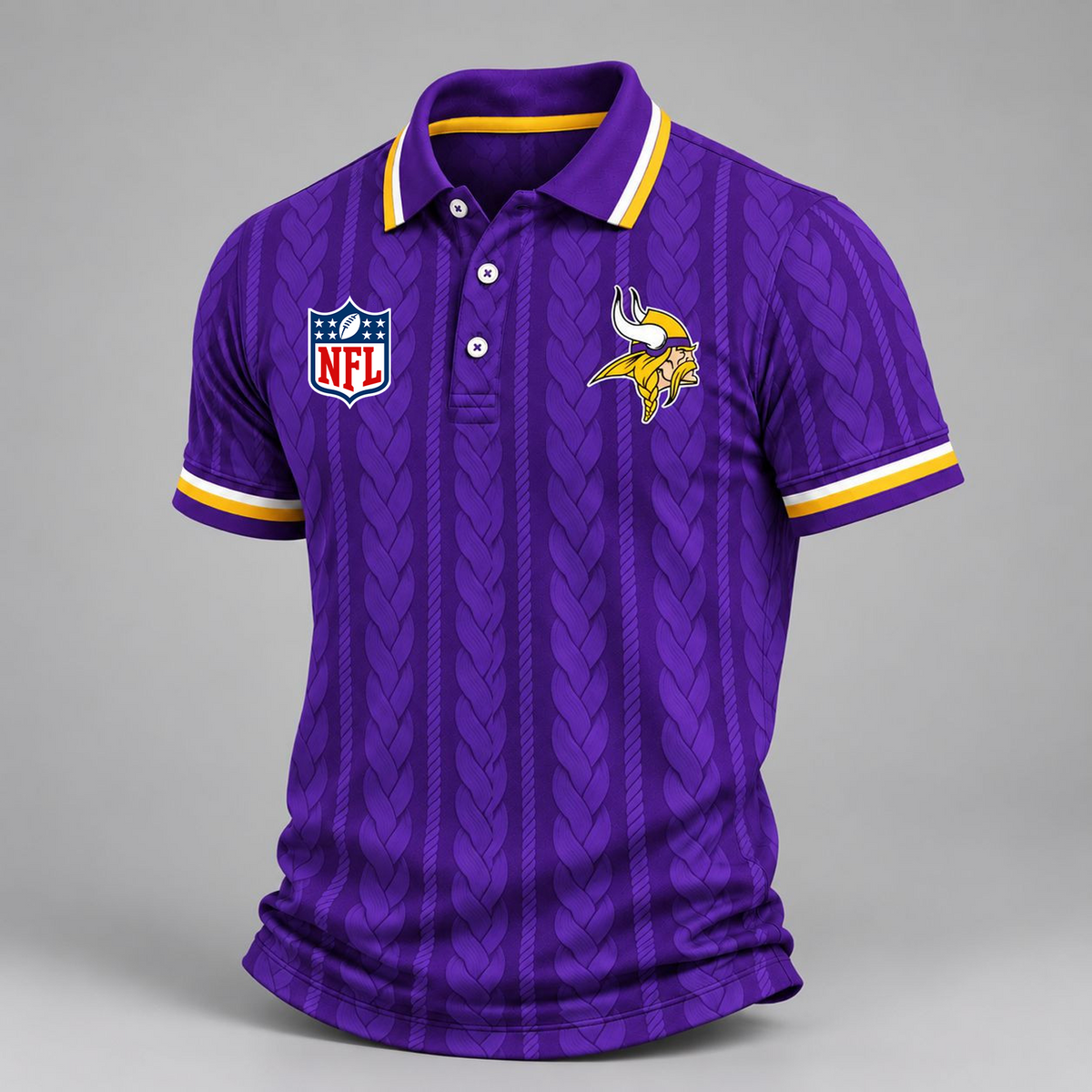 Premium NFL x MIN Retro Football Fan Short Sleeve Apparel Polo Shirt