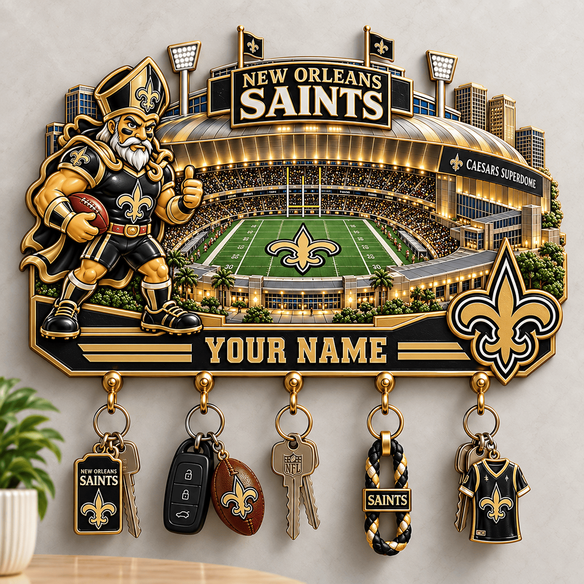 Premium NFL x NO Personalized Name Wall Key Holder