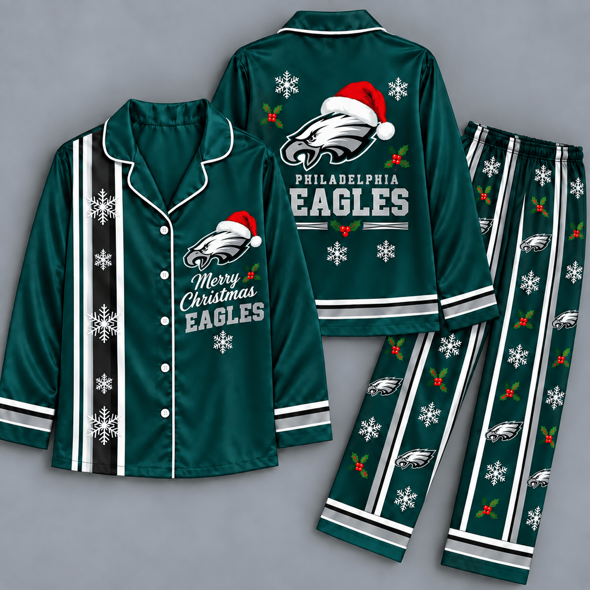 Premium NFL x PHI Merry Matchday Christmas Pajama Set