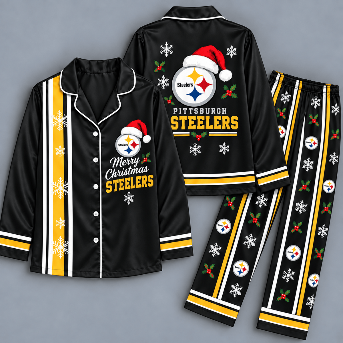 Premium NFL x PIT Merry Matchday Christmas Pajama Set