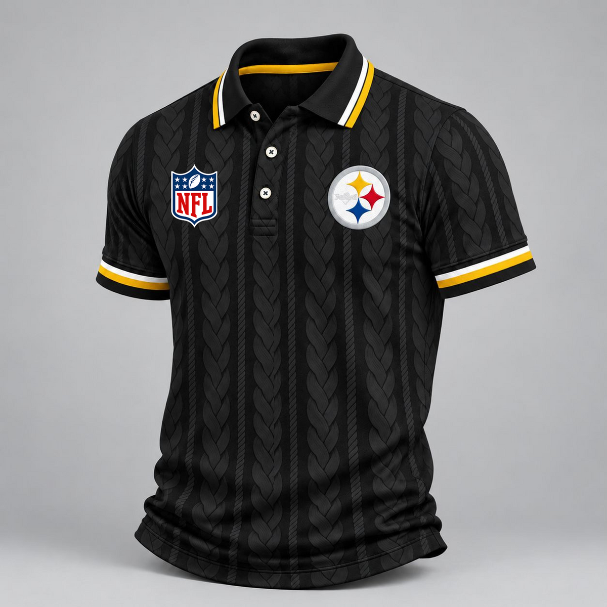 Premium NFL x PIT Retro Football Fan Short Sleeve Apparel Polo Shirt