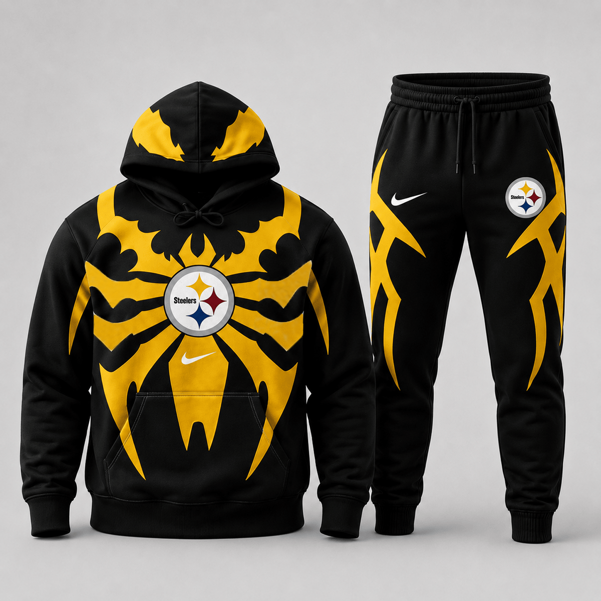 Premium NFL x PIT Spider Web Graphic Hoodie & Jogger Pants Set