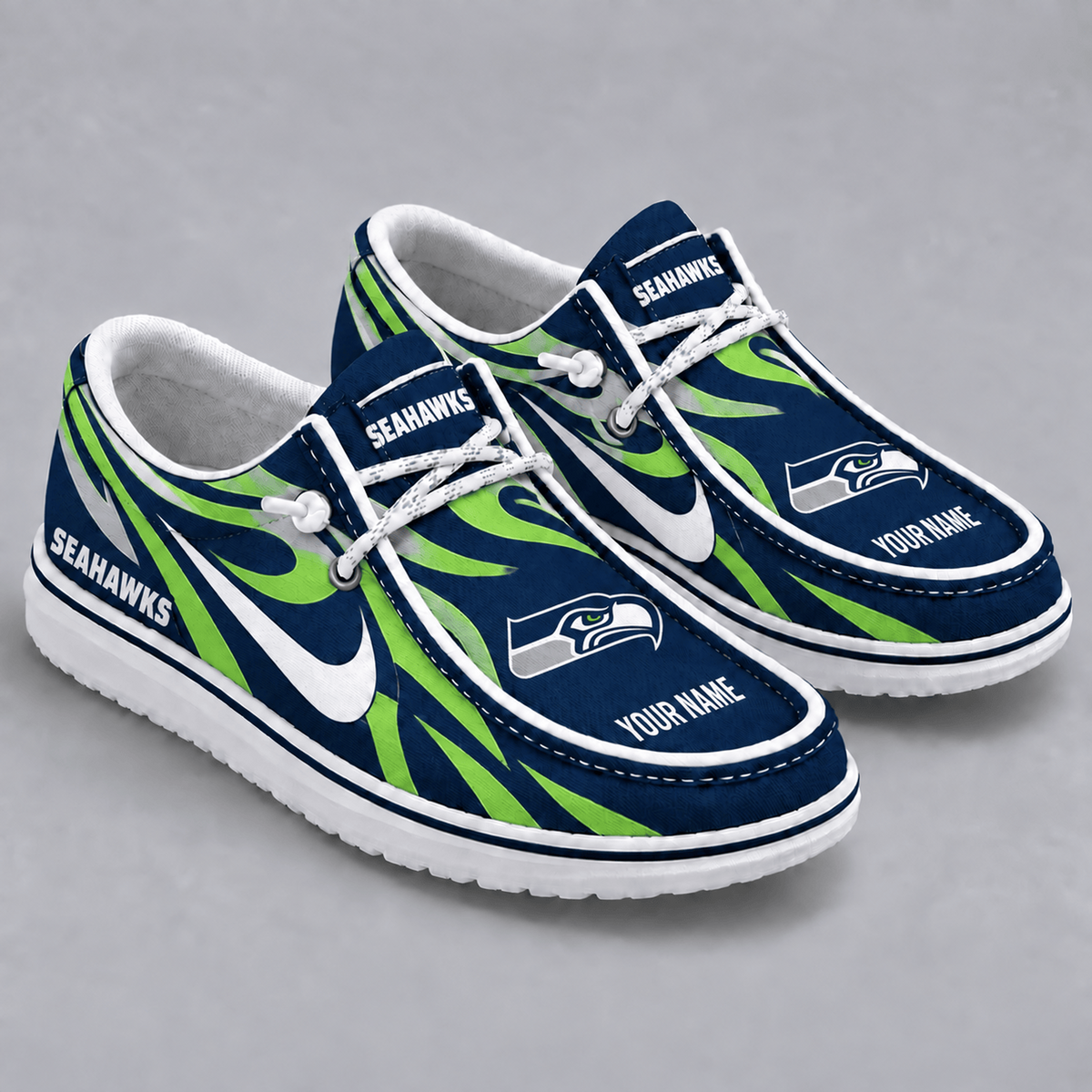 Premium NFL x SEA Flame Pattern Loafer Shoes