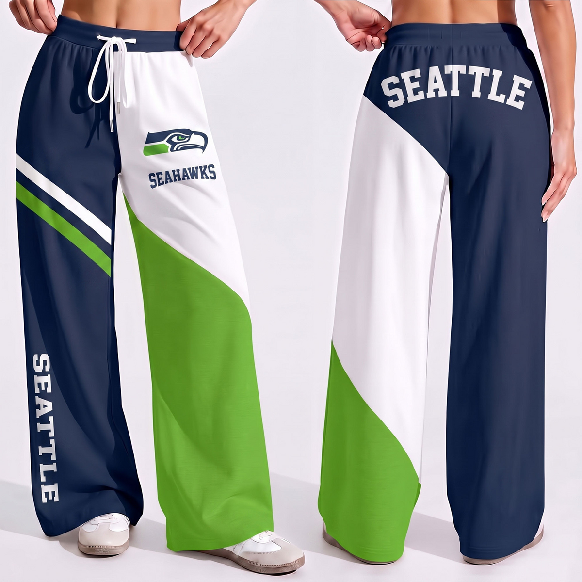 Premium NFL x SEA Game Day Color Block Wide Leg Pants