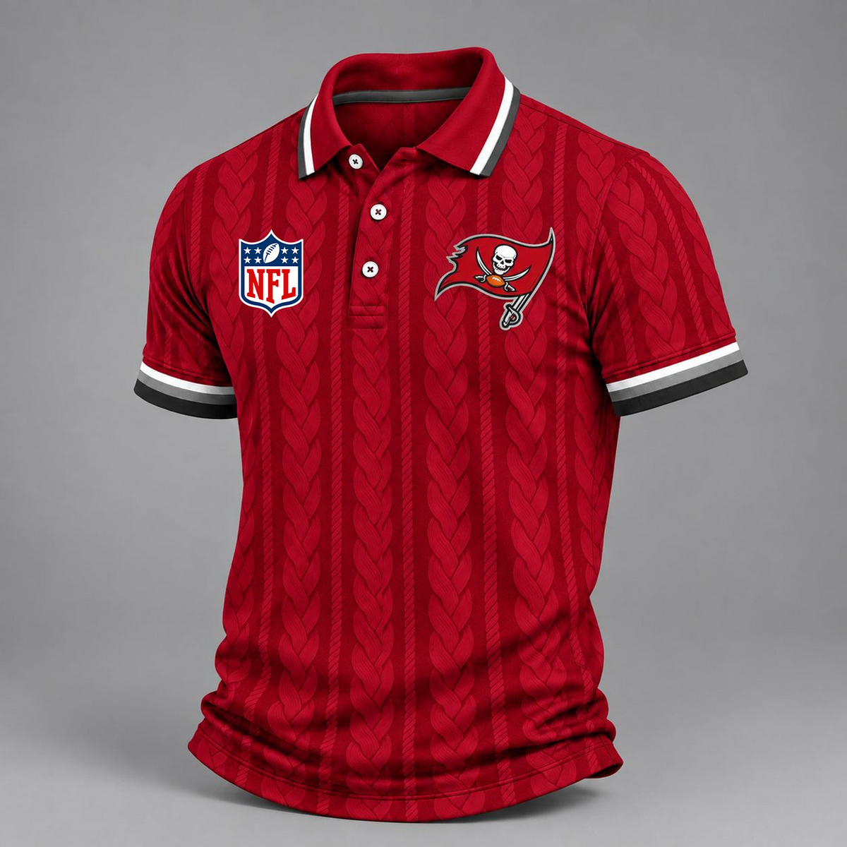 Premium NFL x TB Retro Football Fan Short Sleeve Apparel Polo Shirt