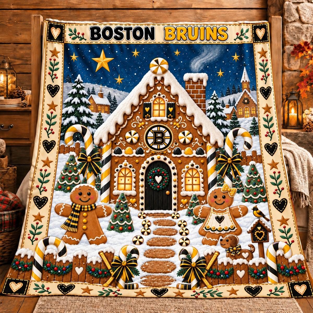 Premium NHL x BOS Christmas Blanket