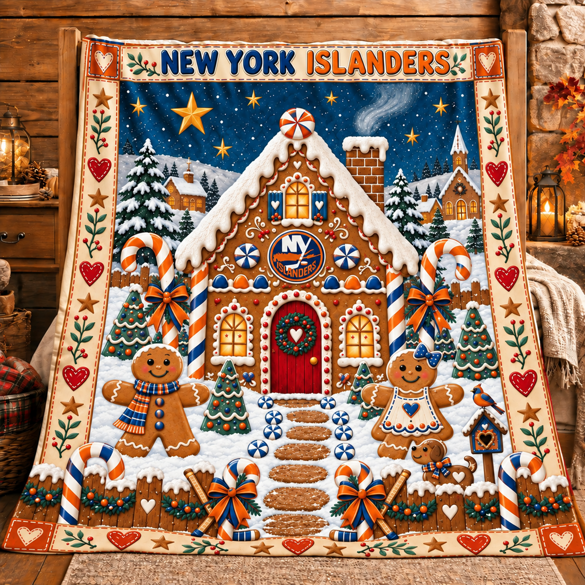 Premium NHL x NYI Christmas Blanket