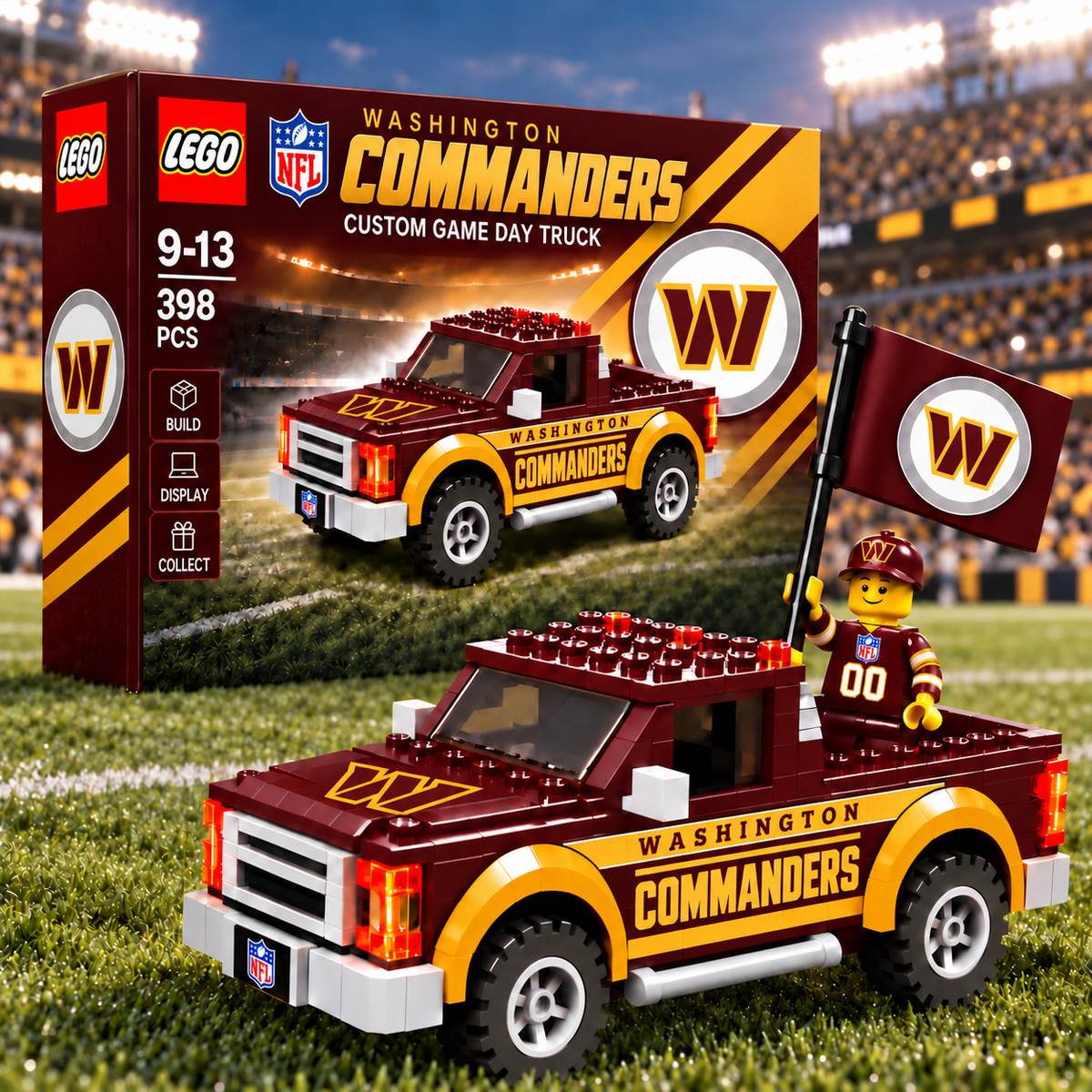 Premium NFL x WAS Game Day Building Blocks Truck Toy Set
