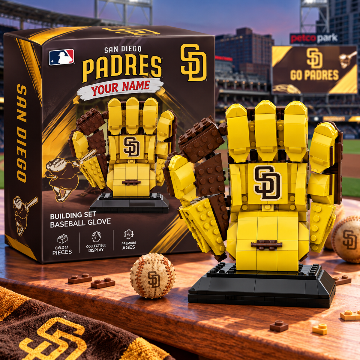SD X MLB Teams Baseball Glove Building Block Set