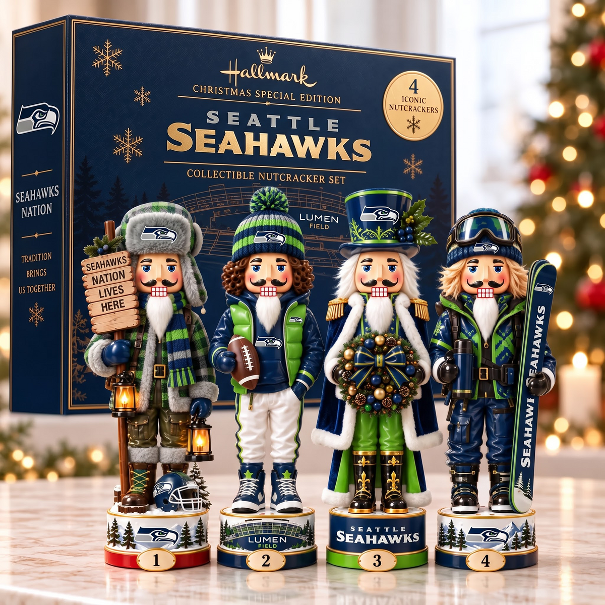 SEA X Premium NFL Christmas Nutcracker Collector Set