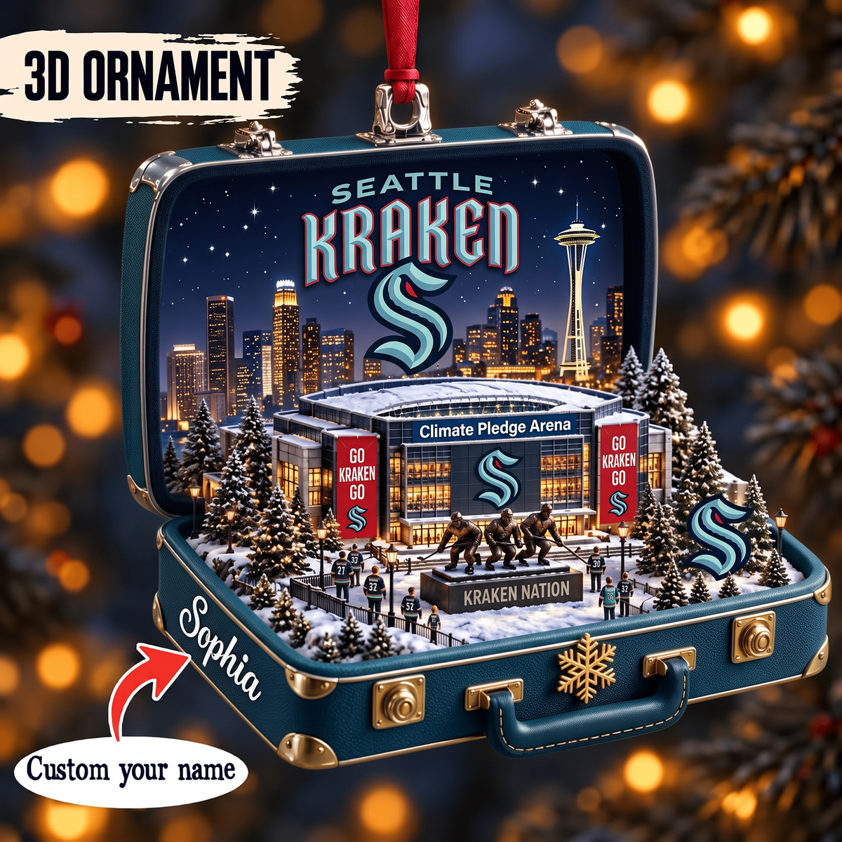 SEA x NHL Christmas KICKOFF Premium Personalized Acrylic Oranment