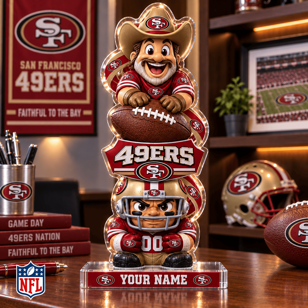 SF x NFL Christmas KICKOFF Personalized Acrylic Block Plaque