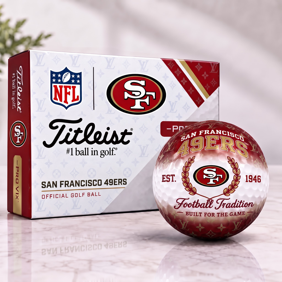 SF x NFL Custom LV x Titleist Pro V1 Golf Balls Set V2