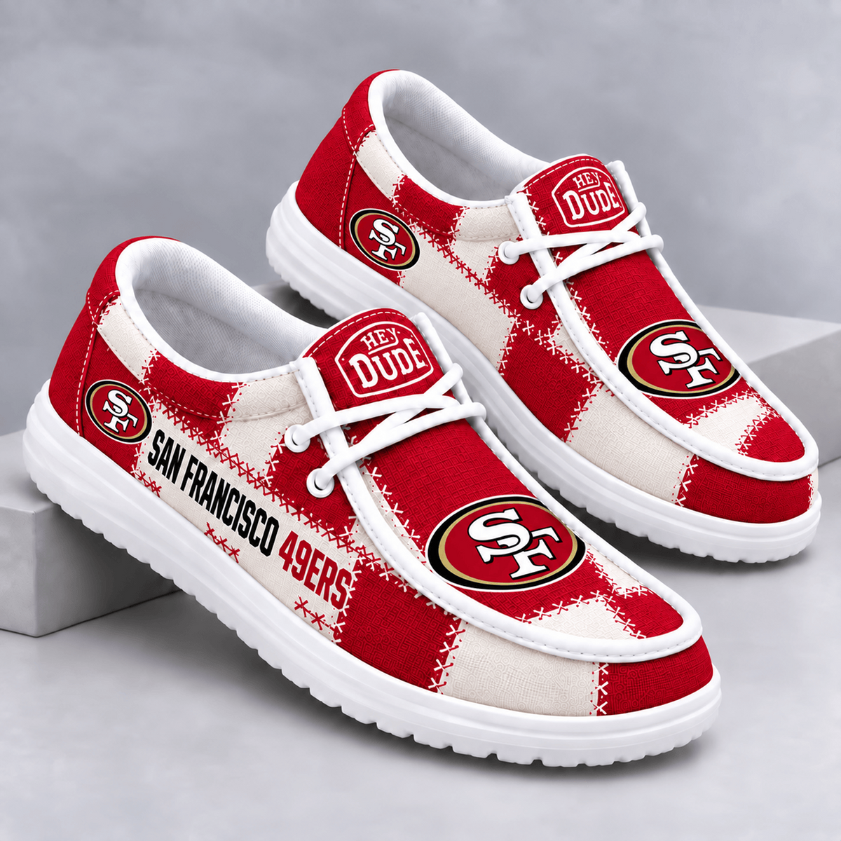 SF x NFL Team Logo Patchwork Loafer Shoes