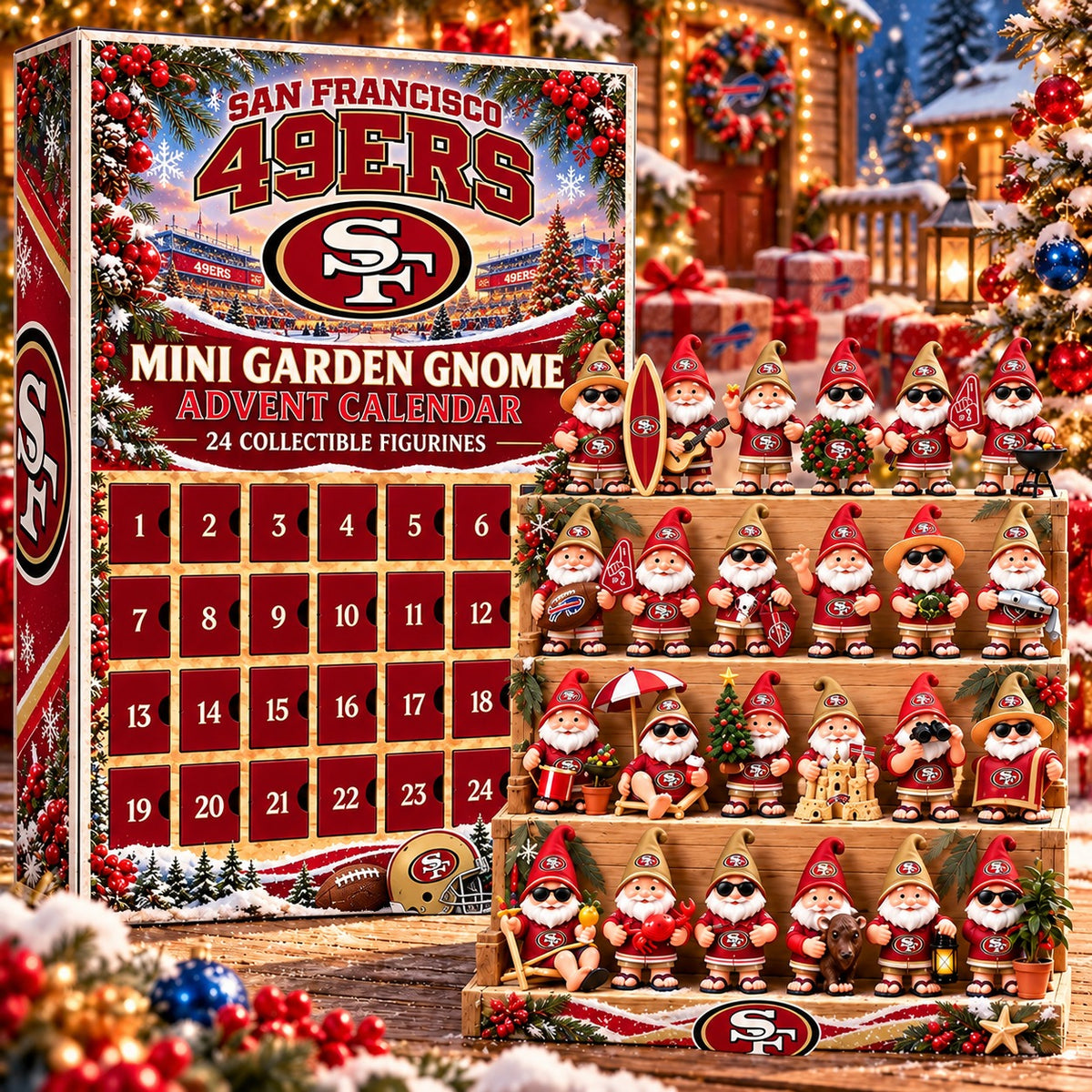 SF49 x NFL Mini Garden Gnome Advent Calendar