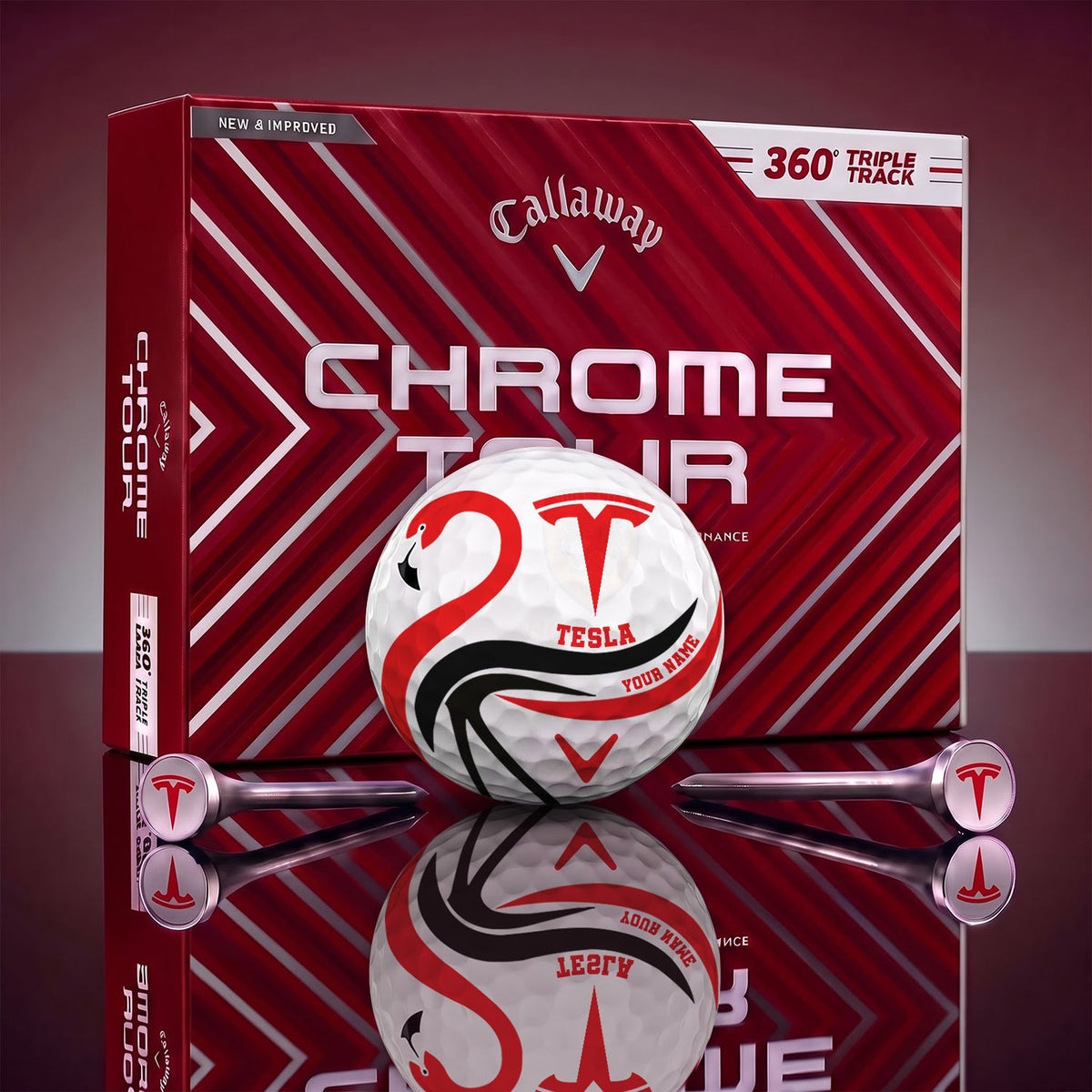 SIGANATURE TESLA X TL EXCLUSIVE SPOOKY NIGHT PERSONALIZED GOLF BALL V6 COLLECTION NDT NHM 110926