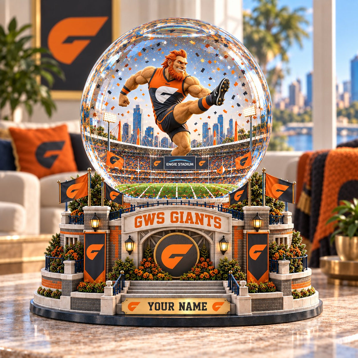 SIGNATURE AFL X GWS EXCLUSIVE UNIQUE PERSONALIZED Acrylic Block Plaque Mascot Team Gifts For Fan