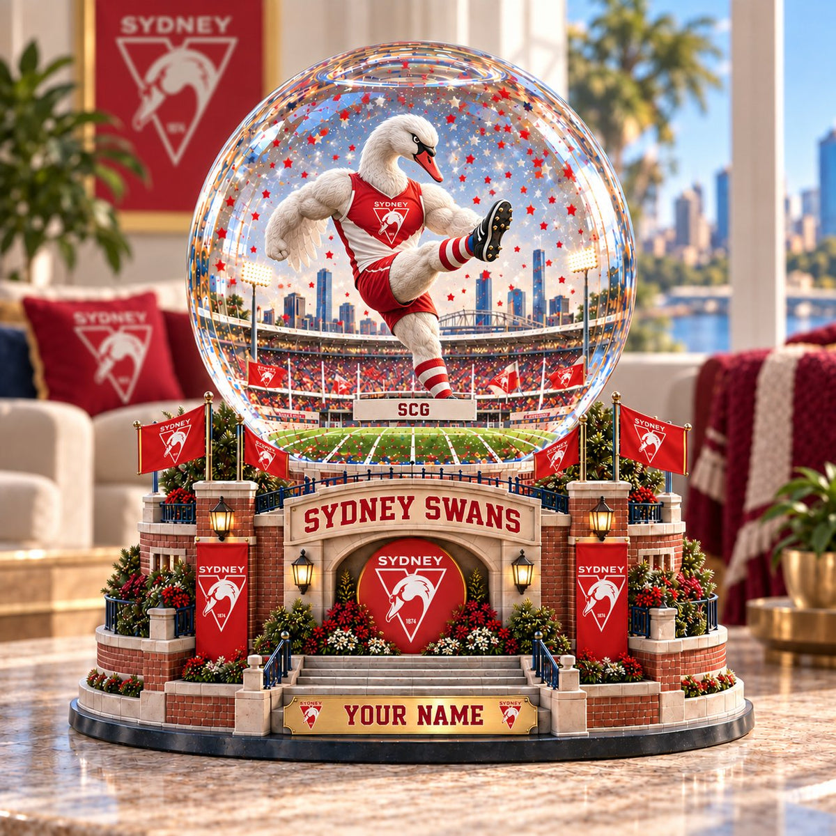 SIGNATURE AFL X SS EXCLUSIVE UNIQUE PERSONALIZED Acrylic Block Plaque Mascot Team Gifts For Fan