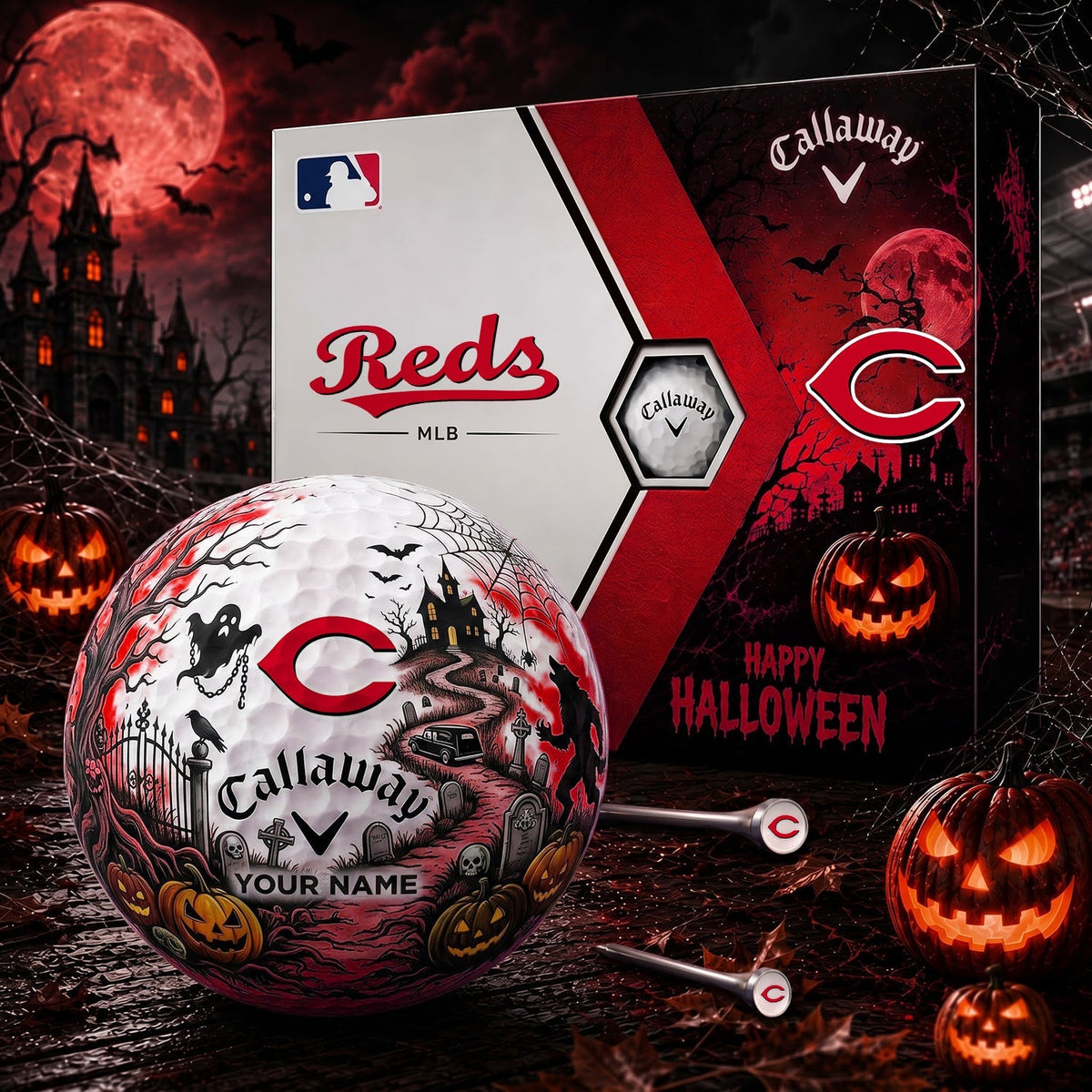 SIGNATURE MLB X CIN EXCLUSIVE PERSONALIZED HALLOWEEN HAUNTED GOLF BALL – LIMITED EDITION
