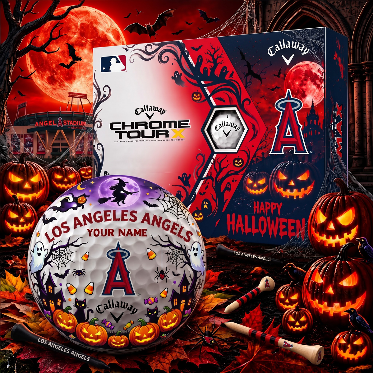 SIGNATURE MLB X LAA EXCLUSIVE PERSONALIZED HALLOWEEN HORROR FAIRWAY V3 GOLF BALL COLLECTION