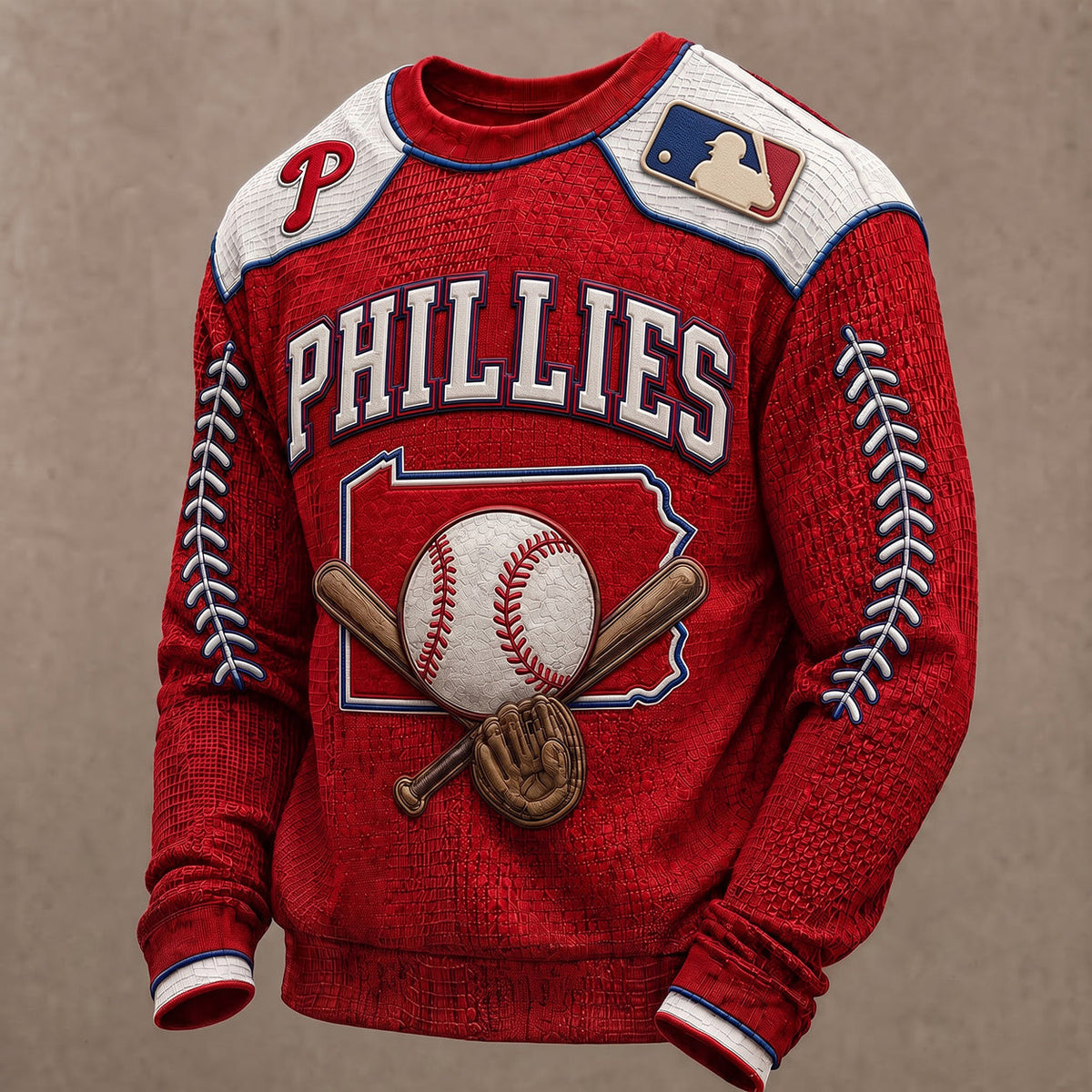 SIGNATURE MLB X PHI EXCLUSIVE Heritage Waffle Long Sleeve Shirt Limited Edition