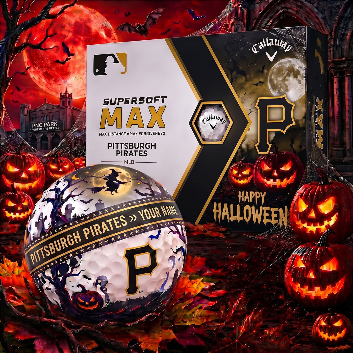 SIGNATURE MLB X PIT EXCLUSIVE PERSONALIZED HALLOWEEN HORROR FAIRWAY V3 GOLF BALL COLLECTION