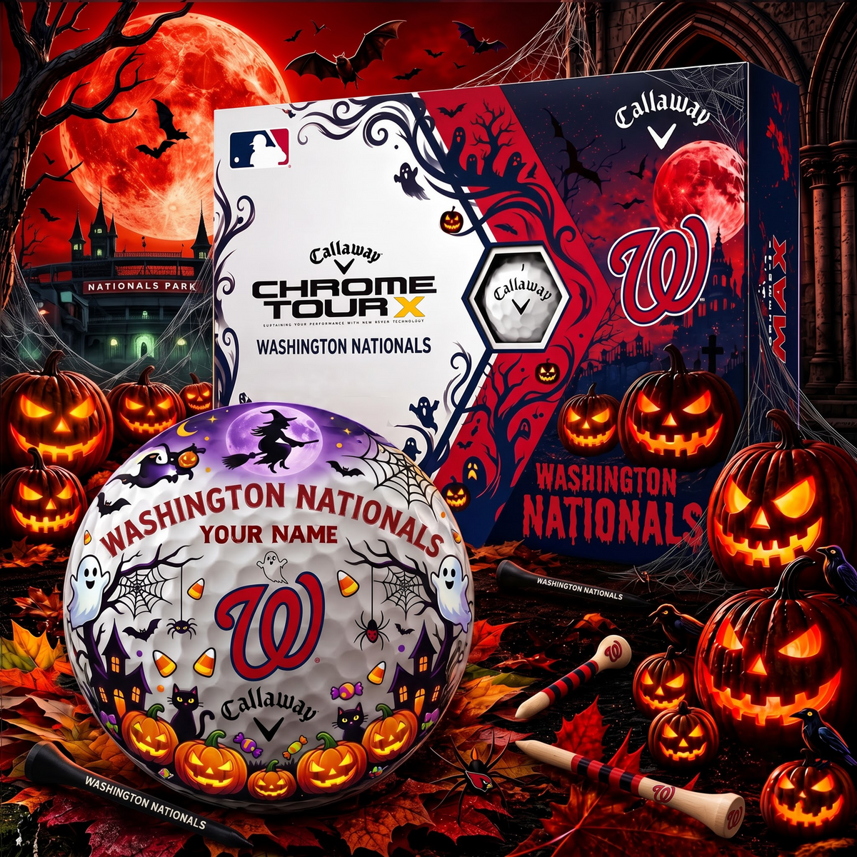 SIGNATURE MLB X WN EXCLUSIVE PERSONALIZED HALLOWEEN HORROR FAIRWAY V3 GOLF BALL COLLECTION