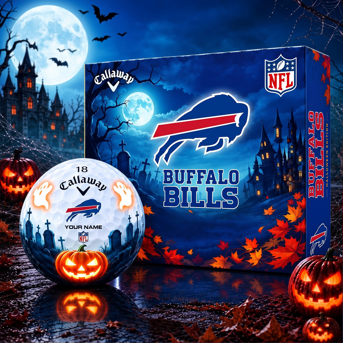 SIGNATURE NFL X BB DELUXE PERSONALIZED HALLOWEEN HORROR FAIRWAY SERIES V3 GOLF BALL COLLECTION