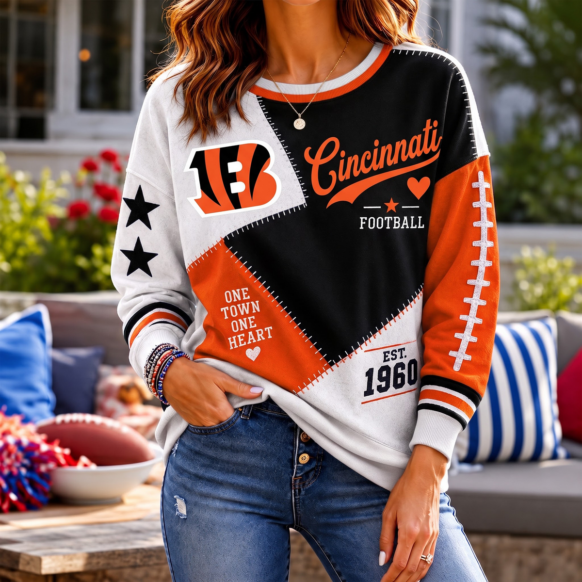 SIGNATURE NFL X CIN EXCLUSIVE Women's Football Casual Sweatshirt LIMITED EDITION
