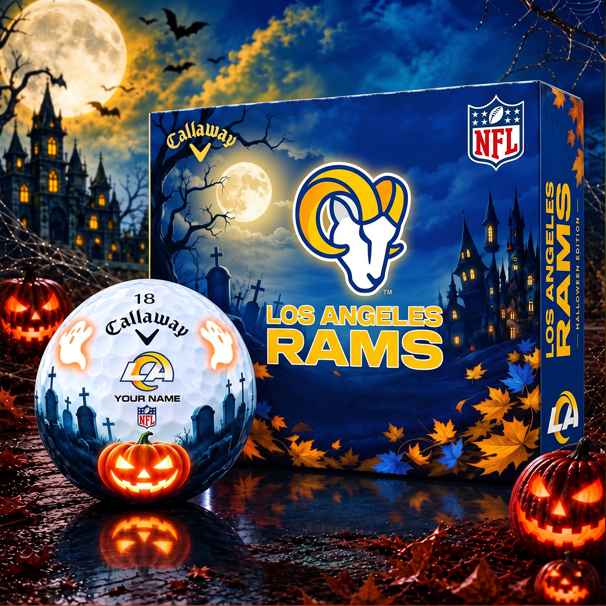 SIGNATURE NFL X LAR DELUXE PERSONALIZED HALLOWEEN HORROR FAIRWAY SERIES V3 GOLF BALL COLLECTION