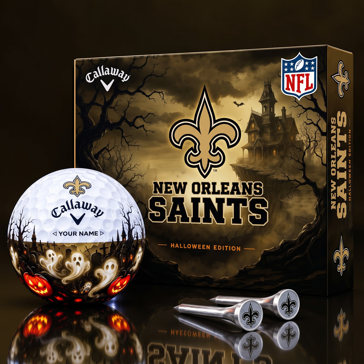 SIGNATURE NFL X NOS DELUXE PERSONALIZED HALLOWEEN HORROR FAIRWAY V6 GOLF BALL COLLECTION